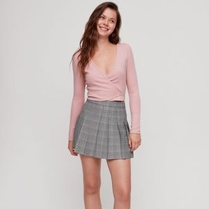 Sunday Best Olive Skirt Grey Check Pattern